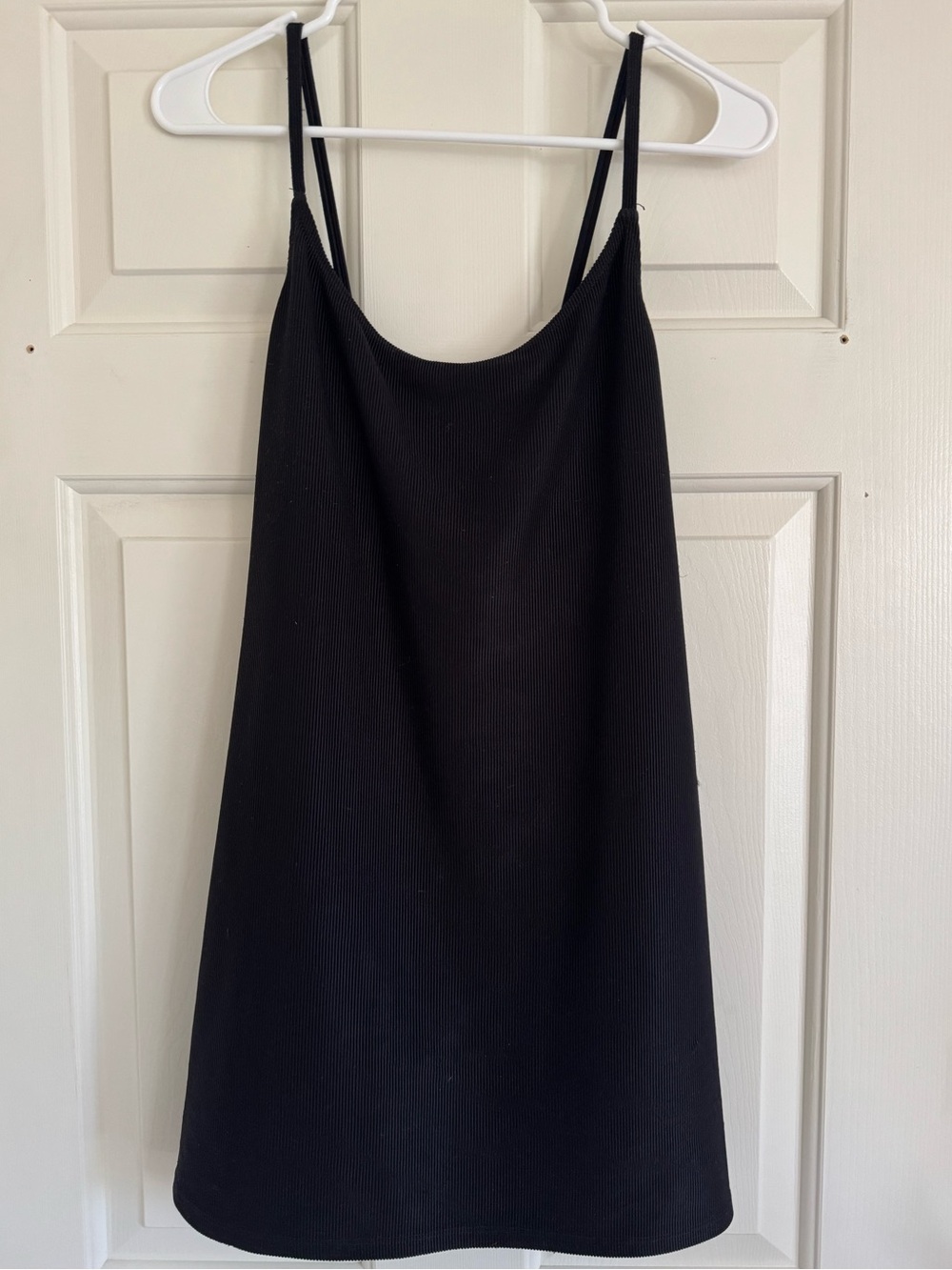 Onzie Black Ribbed Spaghetti Strap Slip